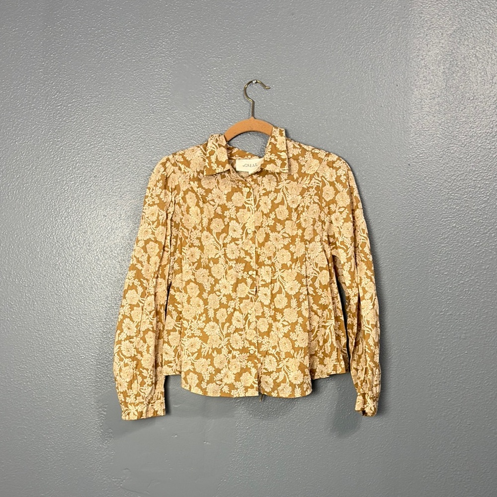 SOLD the great
the stream top - oat wild brush floral Floral Button-Up Blouse - Picture 6 of 10